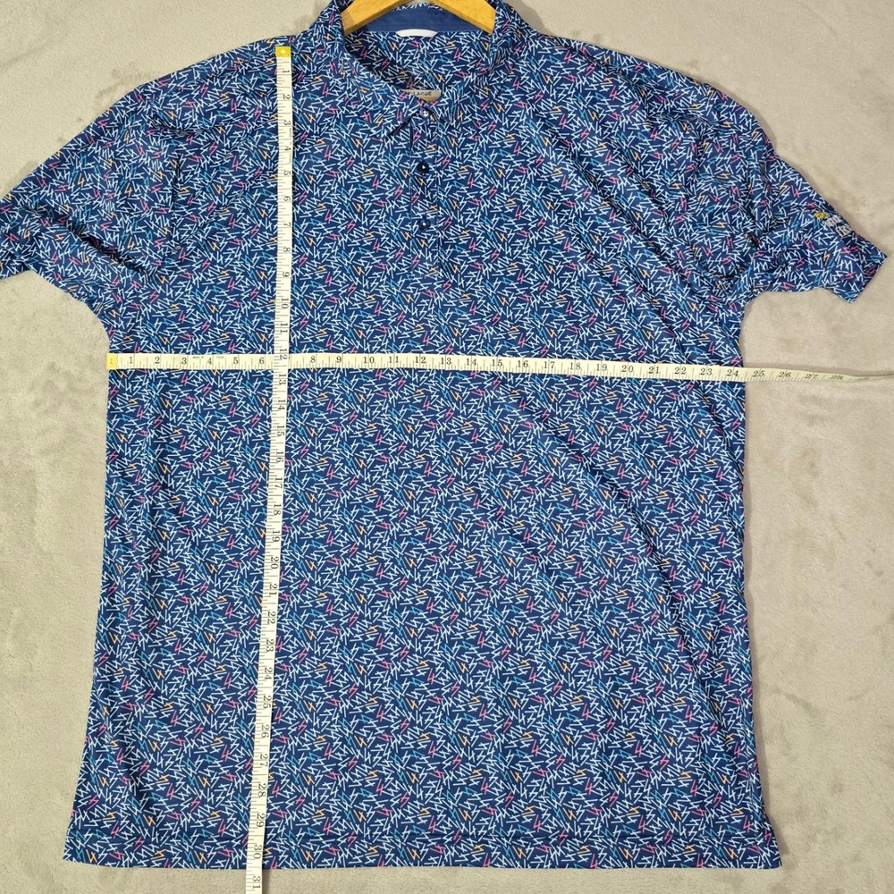 Swannies Mens 2XL Golf Polo Blue Lightning Bolt Print Performance Corona Premier - Picture 3 of 10